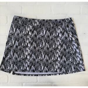 Tranquility By Colorado Clothing Black White Stretch Athletic Skirt Skort -sz L